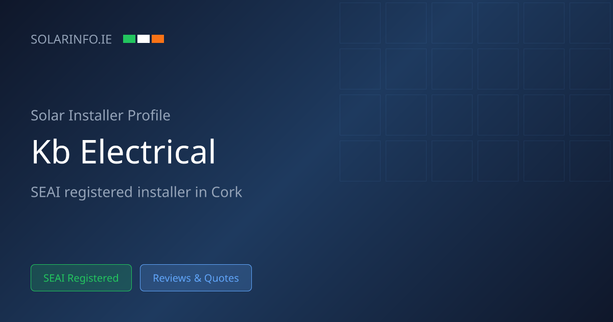 Solar Installer Cork: KB Electrical NI LTD 5★ (3 Reviews) | Solar Info