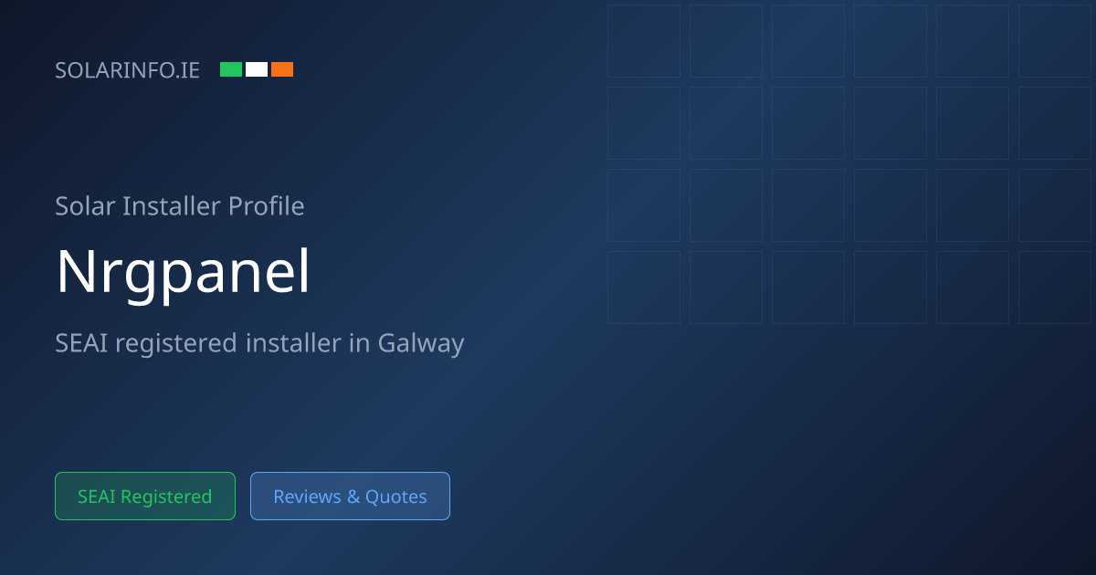 Solar Installer Galway: NRG Panel 4.8★ (321 Reviews) | Solar Info