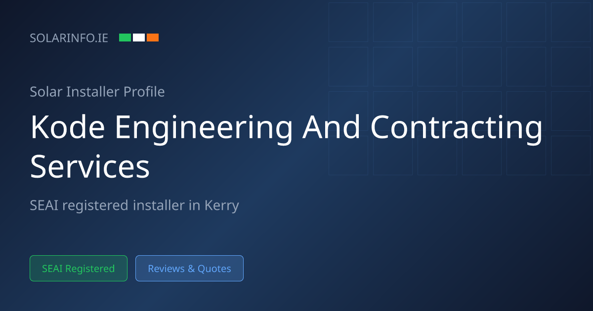 Solar Installer Kerry: Kode engineering and contracting services LTD ...