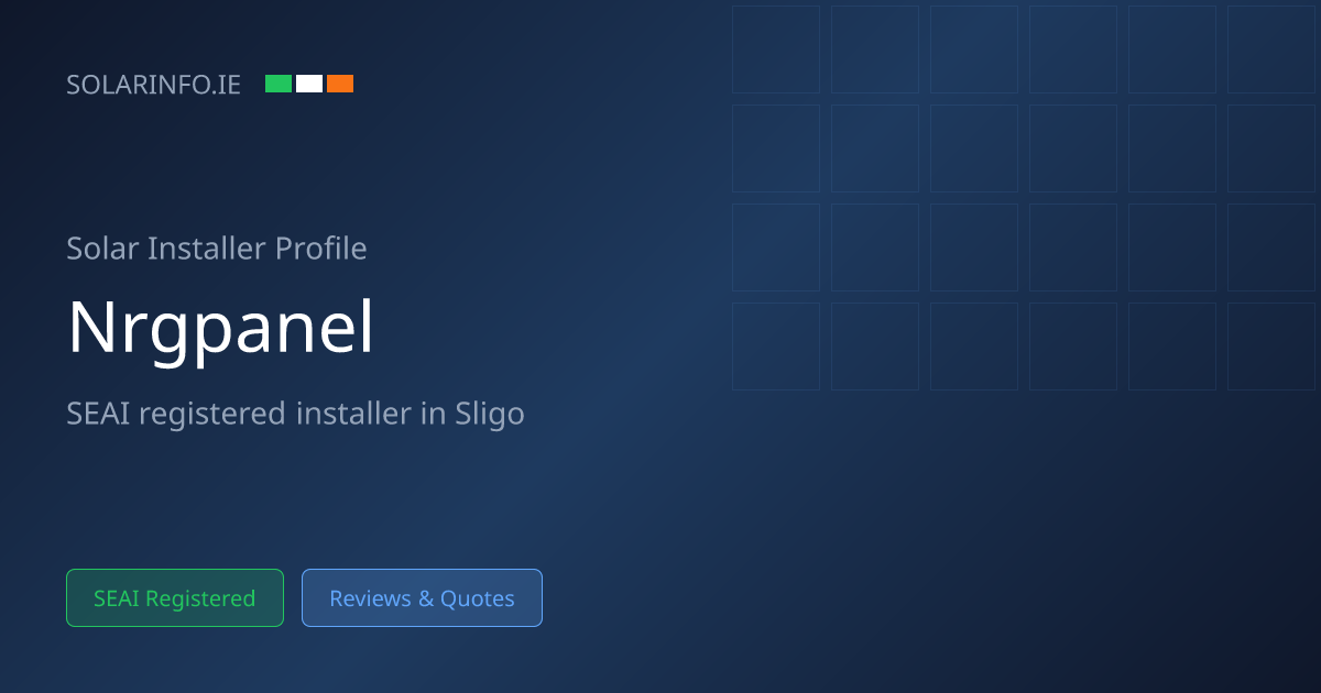 Solar Installer Sligo: NRG Panel 4.8★ (321 Reviews) | Solar Info