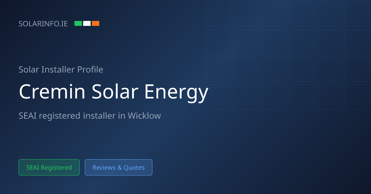 Solar Installer Wicklow: Cremin Solar Energy | Solar Info
